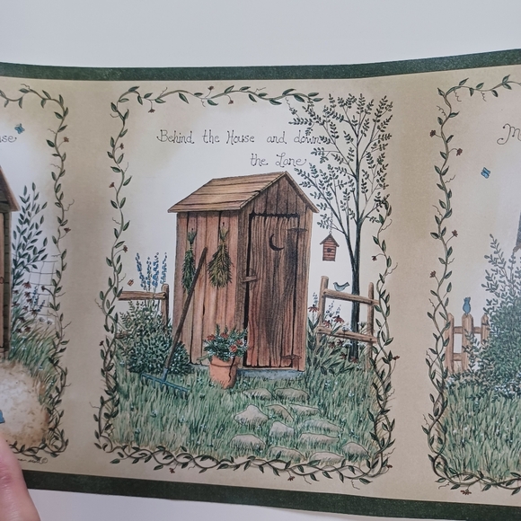 Wallpaper Border Country Portrait Blocks Outhouse Bathroom - Picture 5 of 12